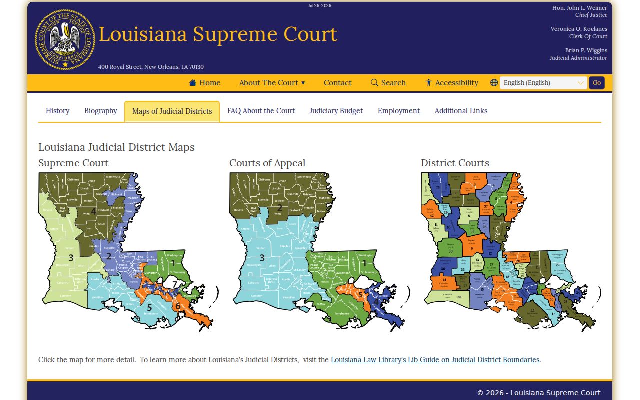 Concordia Parish criminal court cases judicial district map